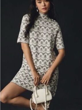 NWT Anthropologie Annalise Mock-Neck Chenille Sweater Mini Dress by Maeve